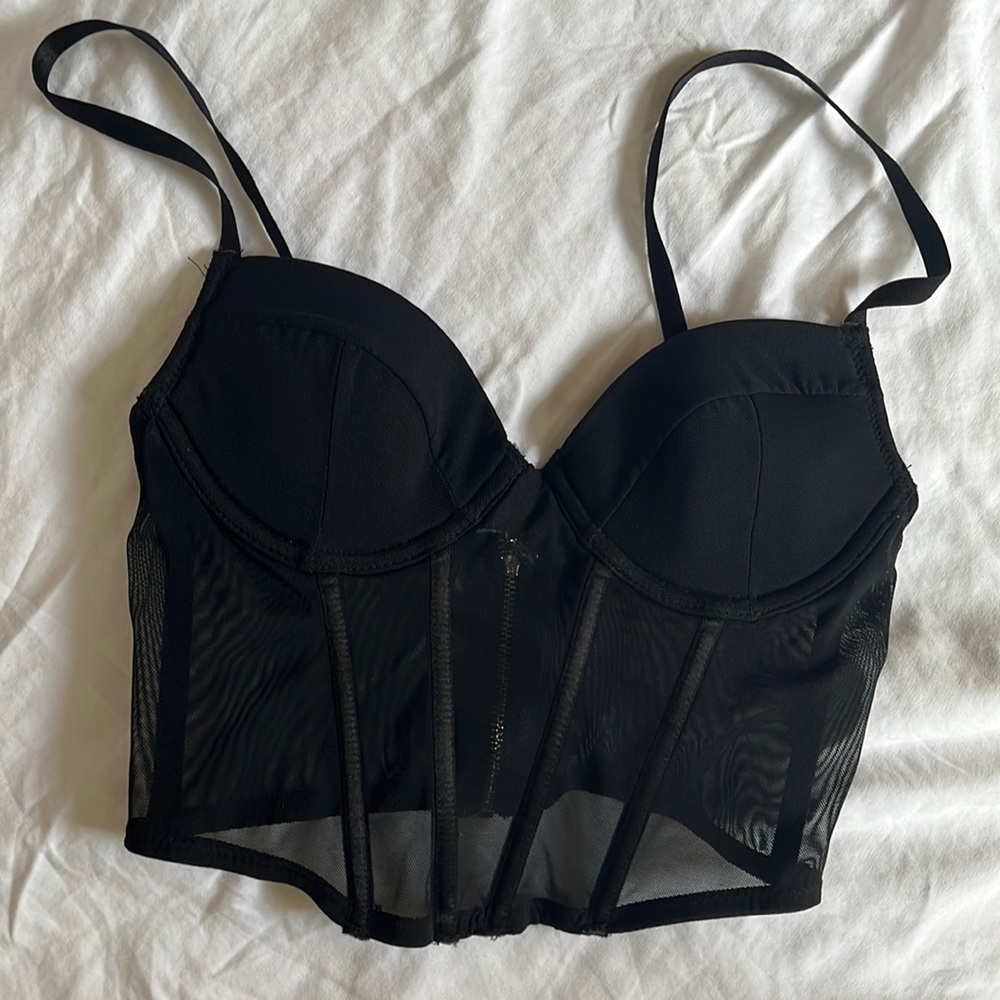 RUE21 mesh cropped corset tank